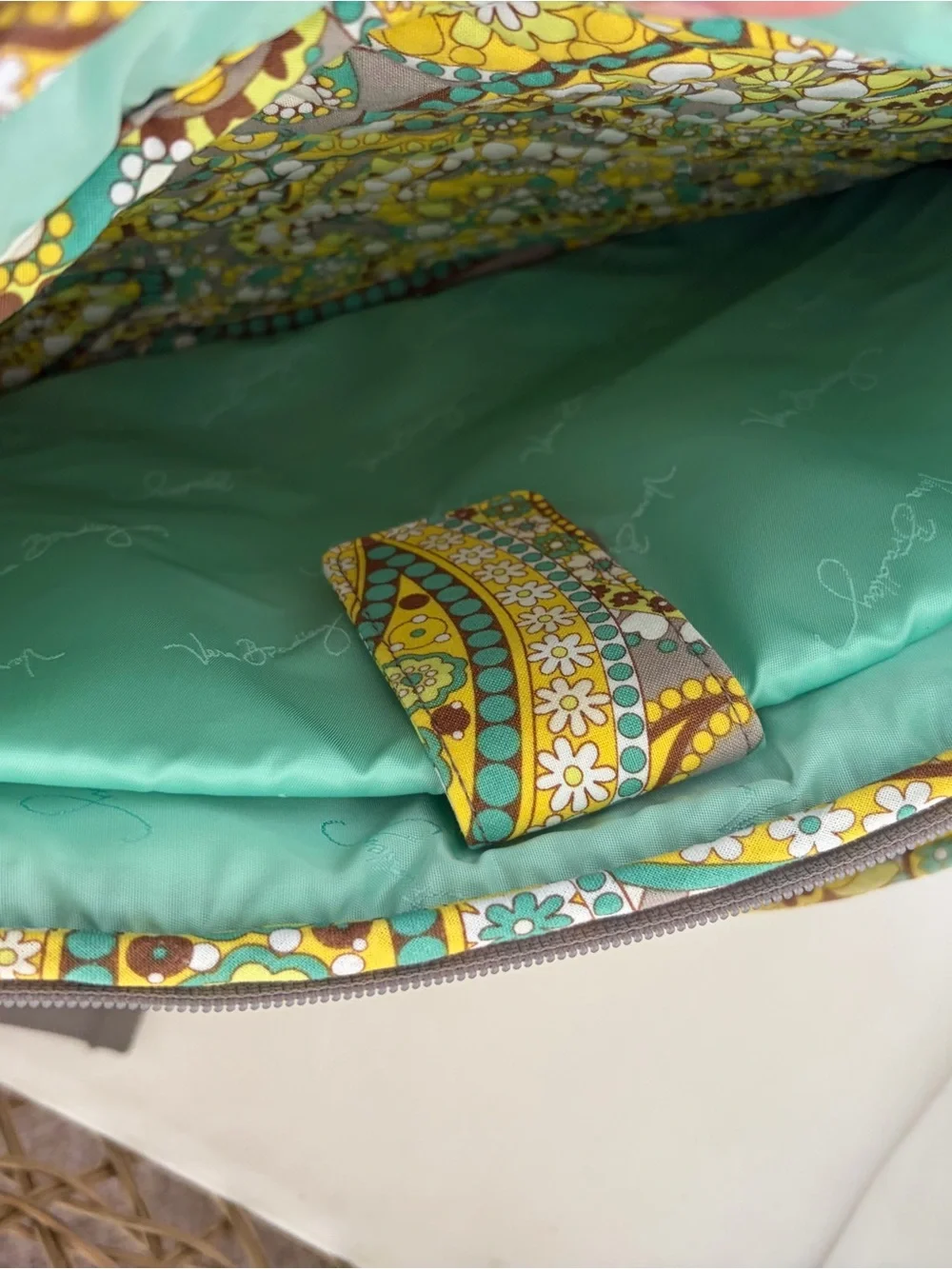 Vera Bradley Lemon Parfait Backpack Large Bag Quilted Paisley Computer preowned